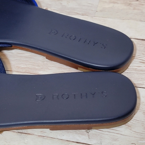 Rothy’s New The Knot in Cobalt Stripe Flat Sandal Slide Womens 8 - Picture 7 of 11